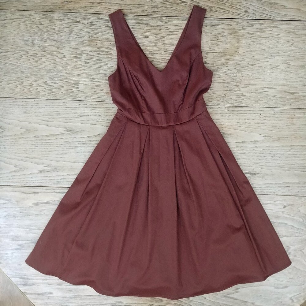 Modcloth Fervour Small copper brown sleeveless cotton dress